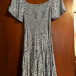 Angie Blue and White Floral Mini Dress